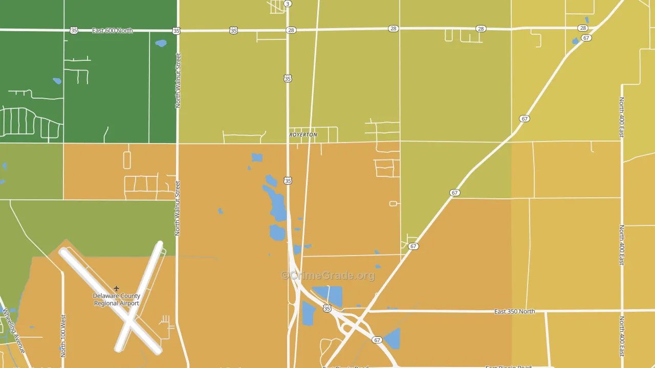 Royerton, IN Map of Murder Rates