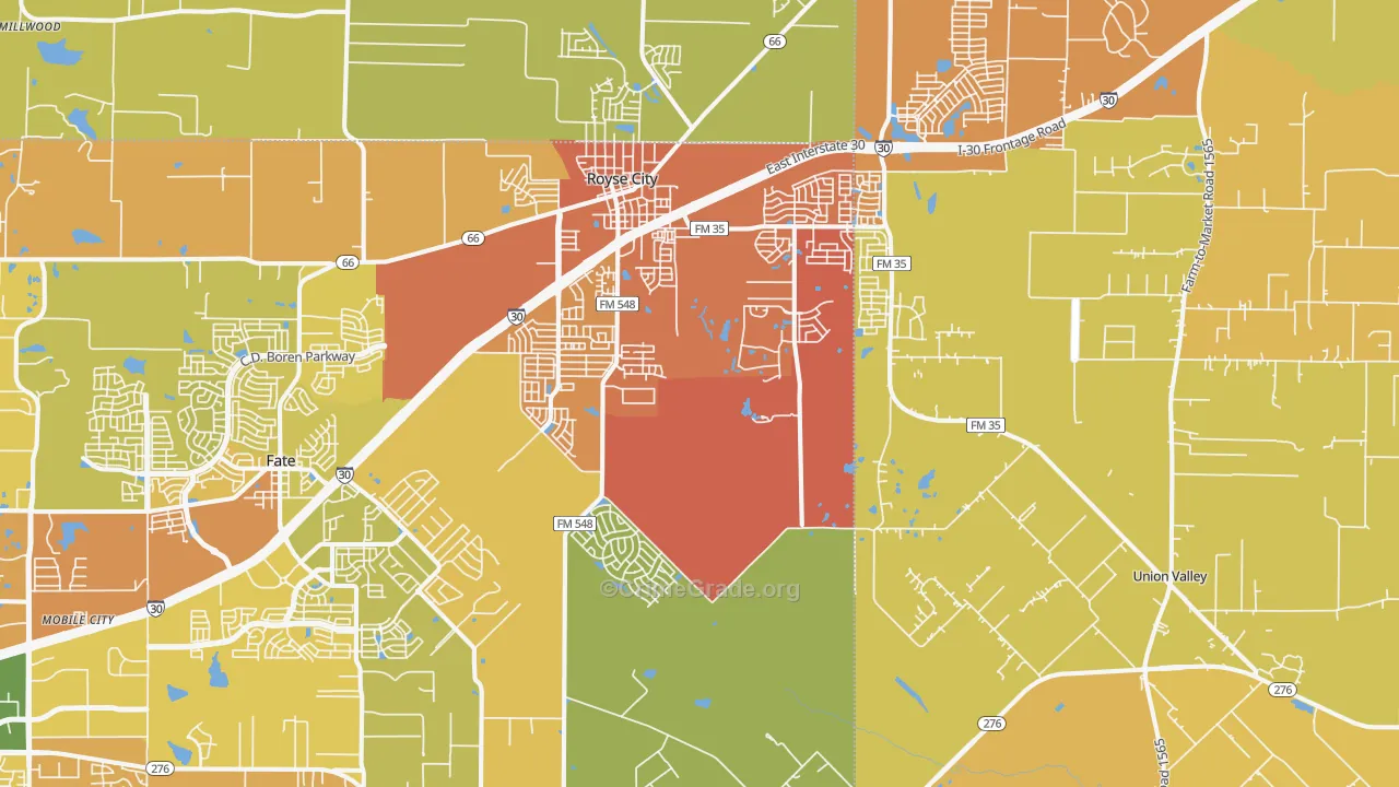 Royse City, TX Map of Murder Rates