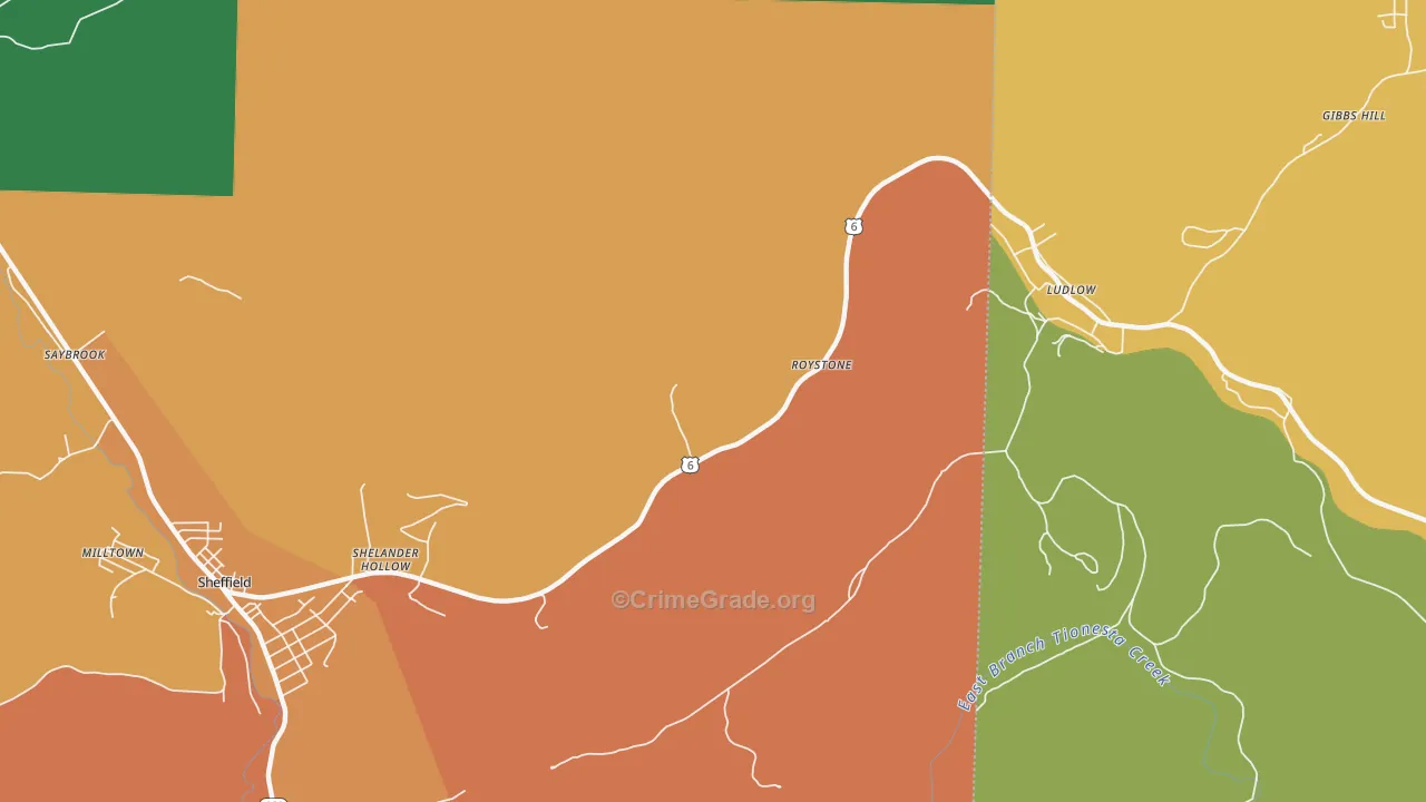 Roystone, PA Map of Murder Rates