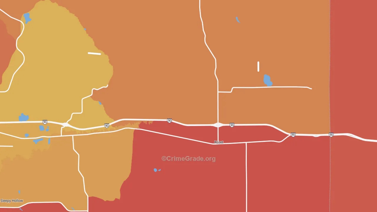 Rozet, WY Map of Murder Rates