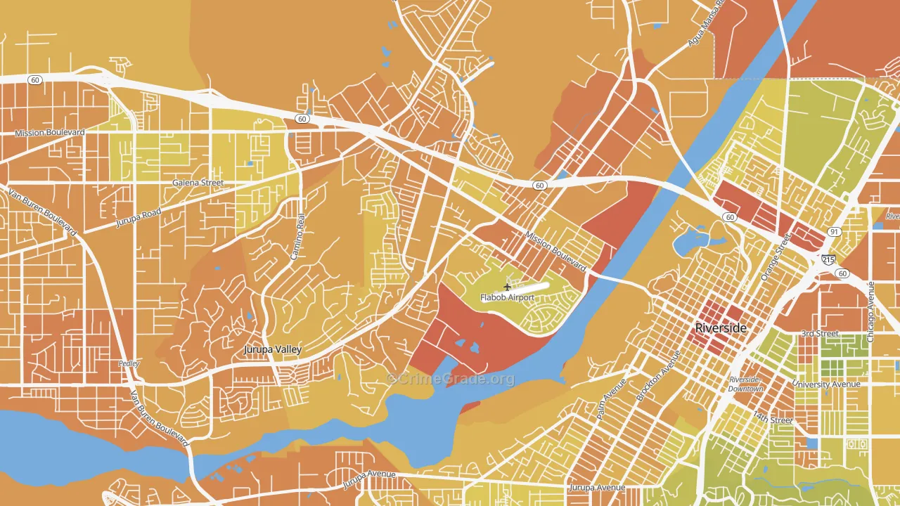Rubidoux, CA Map of Murder Rates