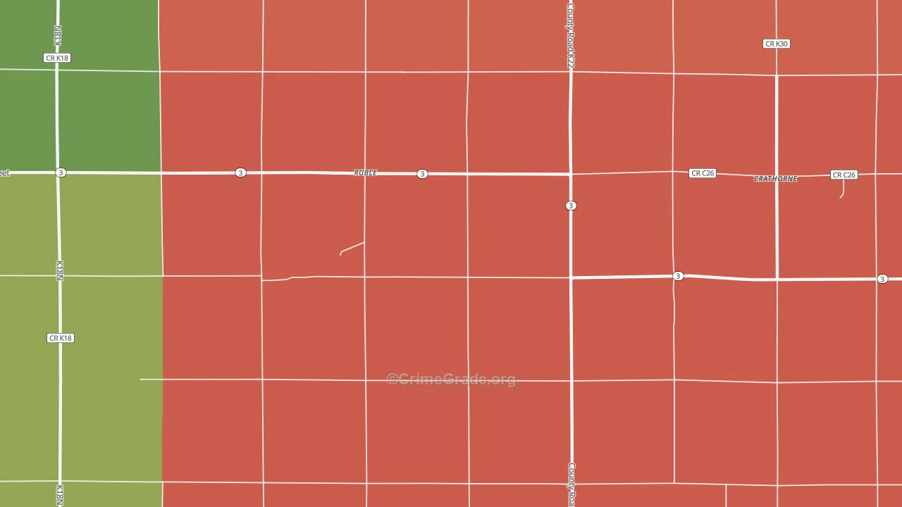 Ruble, IA Map of Murder Rates
