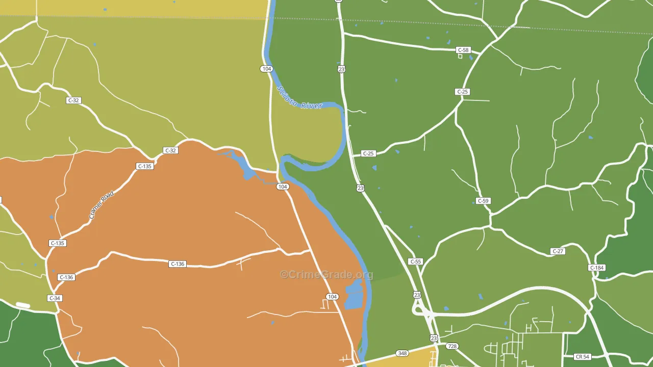 Rubyville, OH Map of Murder Rates