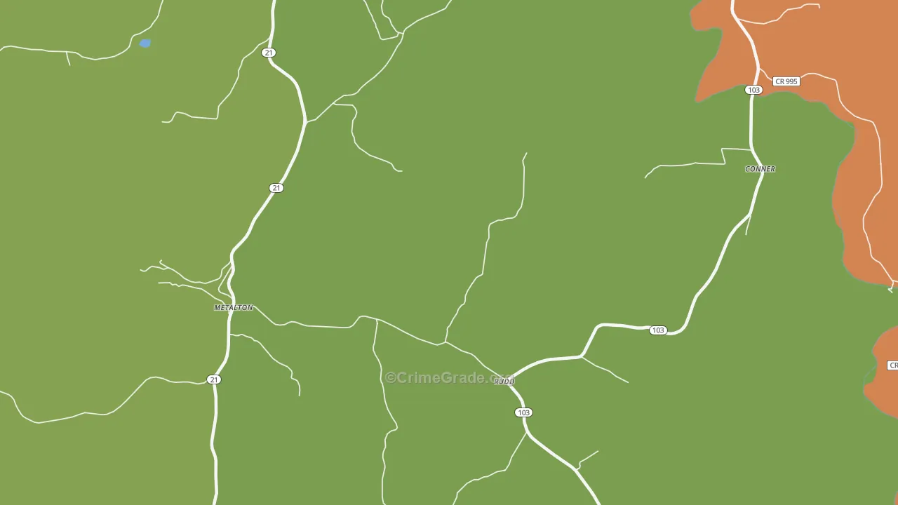 Rudd, AR Map of Murder Rates