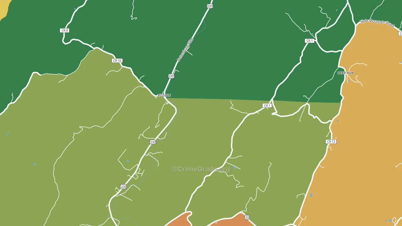 Ruddle, WV Map of Murder Rates