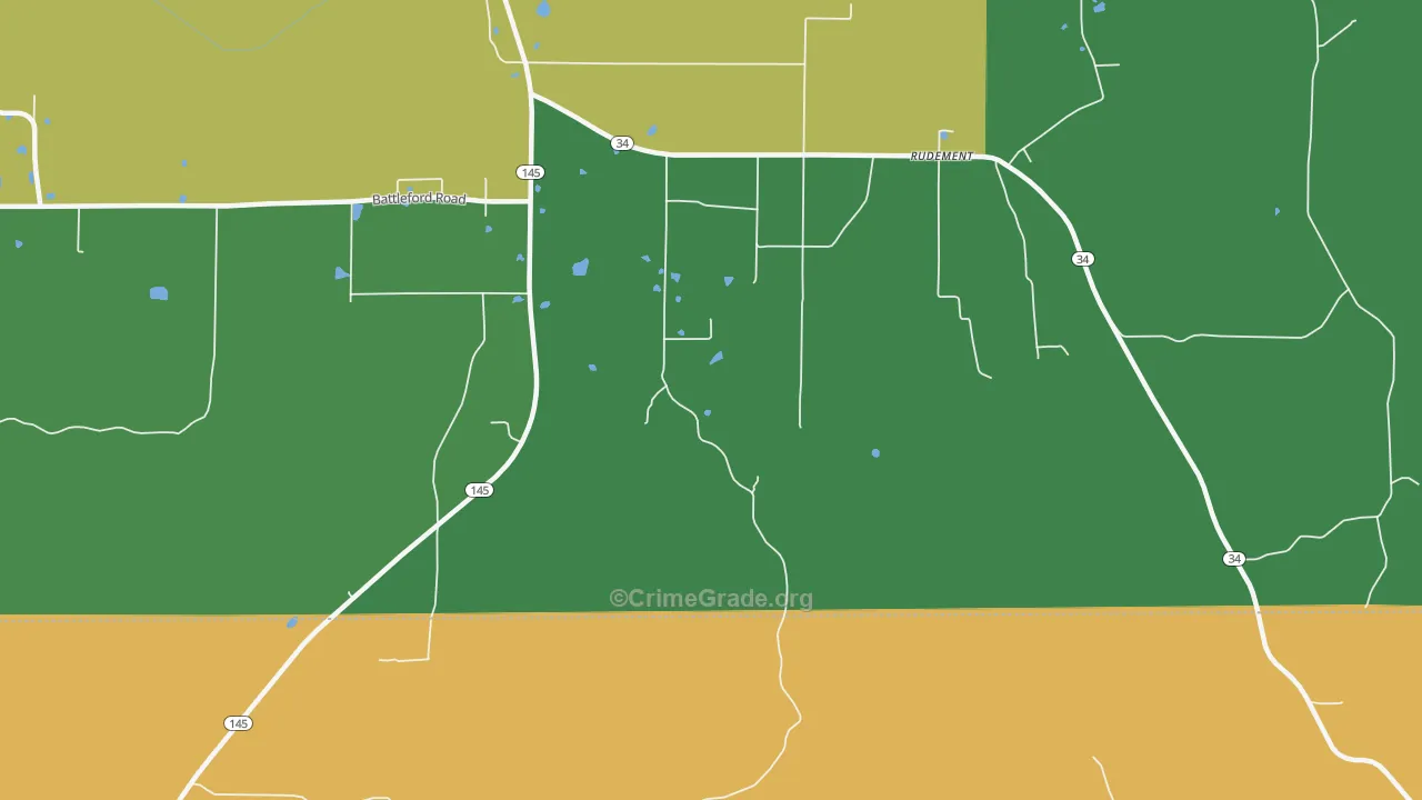 Rudement, IL Map of Murder Rates