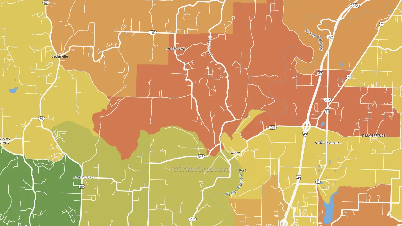 Rudy, AR Map of Murder Rates