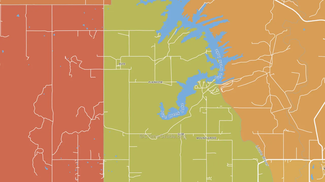 Rufe, OK Map of Murder Rates