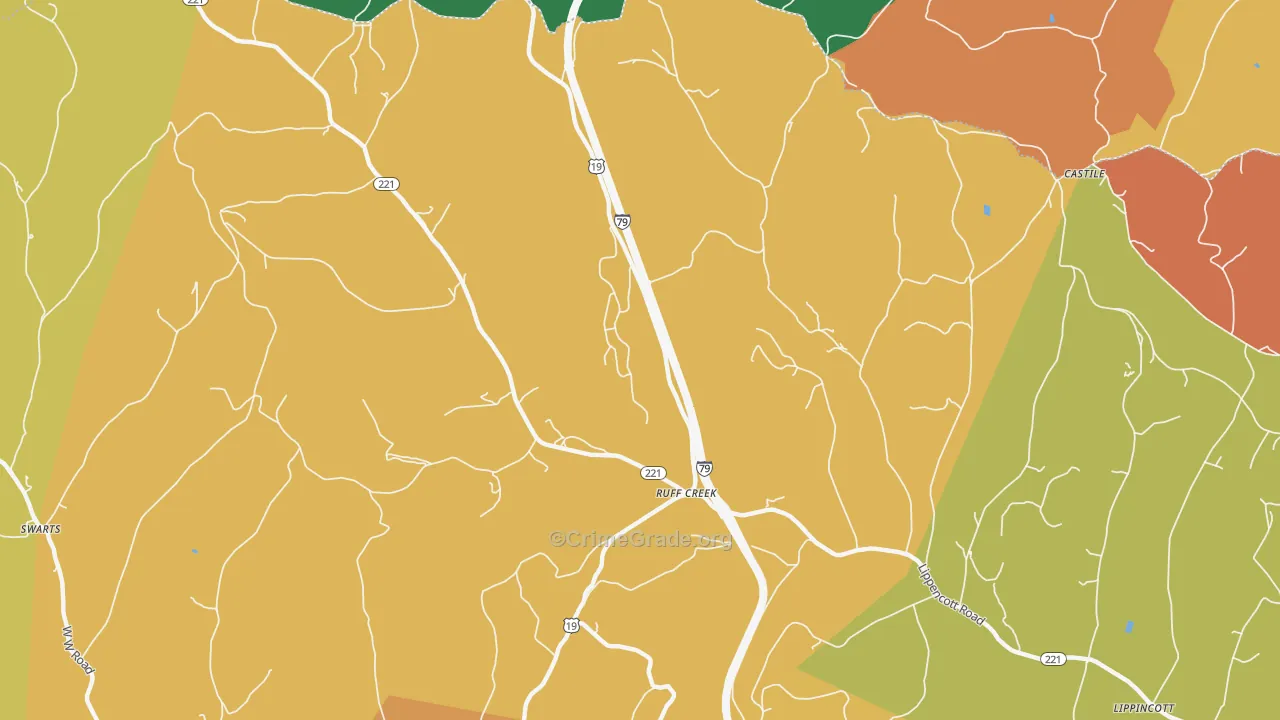 Ruff Creek, PA Map of Murder Rates