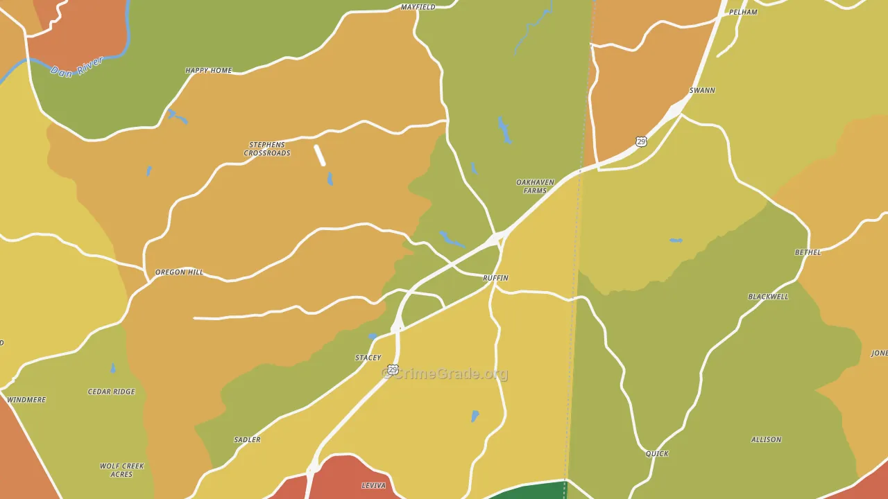 Ruffin, NC Map of Murder Rates