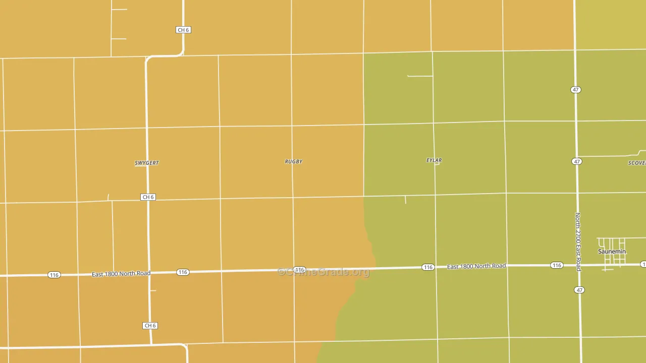 Rugby, IL Map of Murder Rates