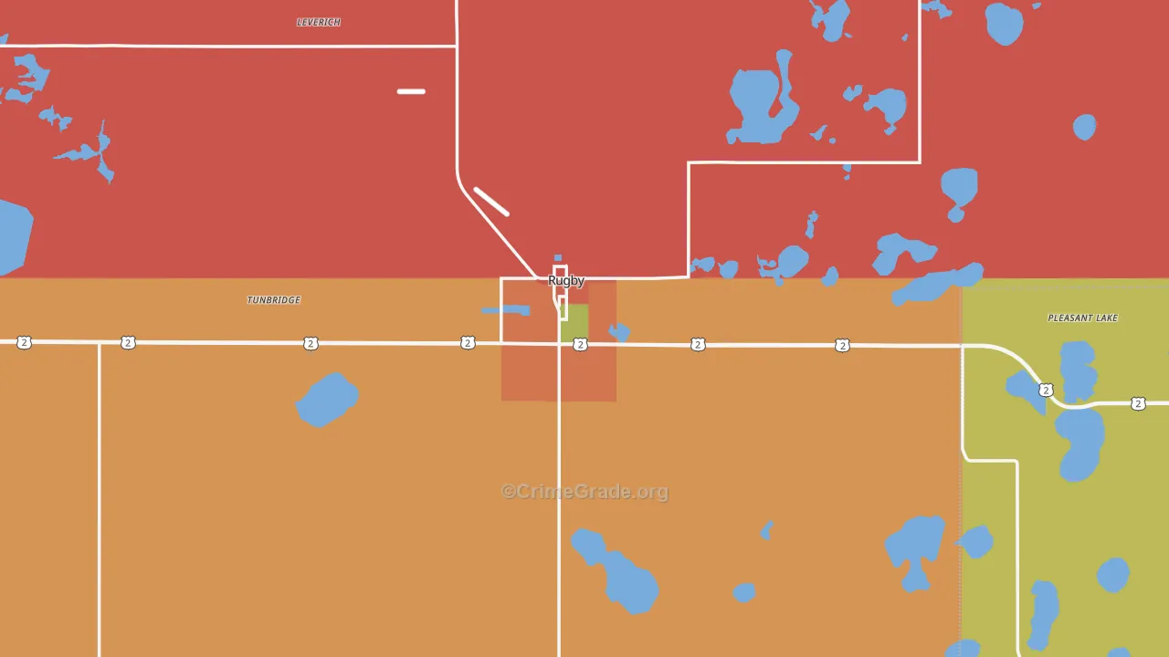 Rugby, ND Map of Murder Rates