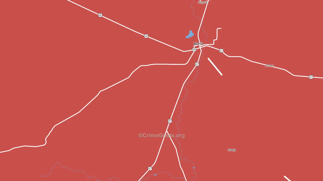 Ruidosa, TX Map of Murder Rates