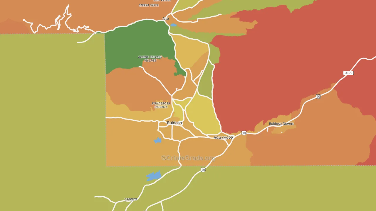 Ruidoso, NM Map of Murder Rates