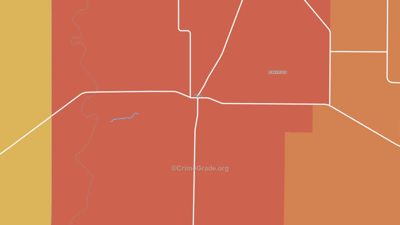 Rule, TX Map of Murder Rates