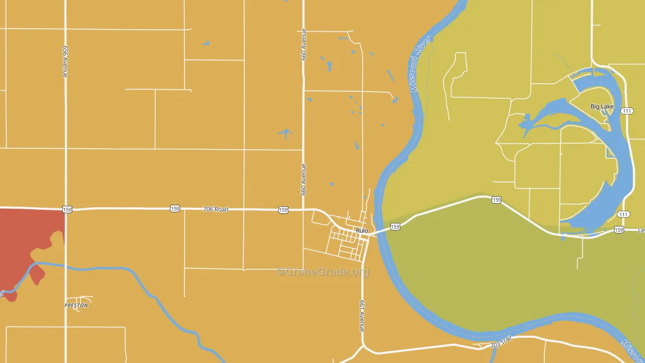 Rulo, NE Map of Murder Rates