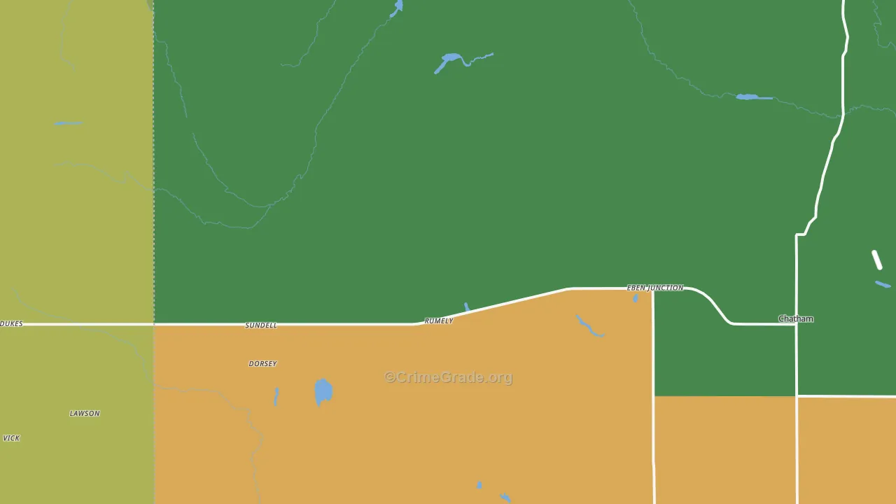 Rumely, MI Map of Murder Rates
