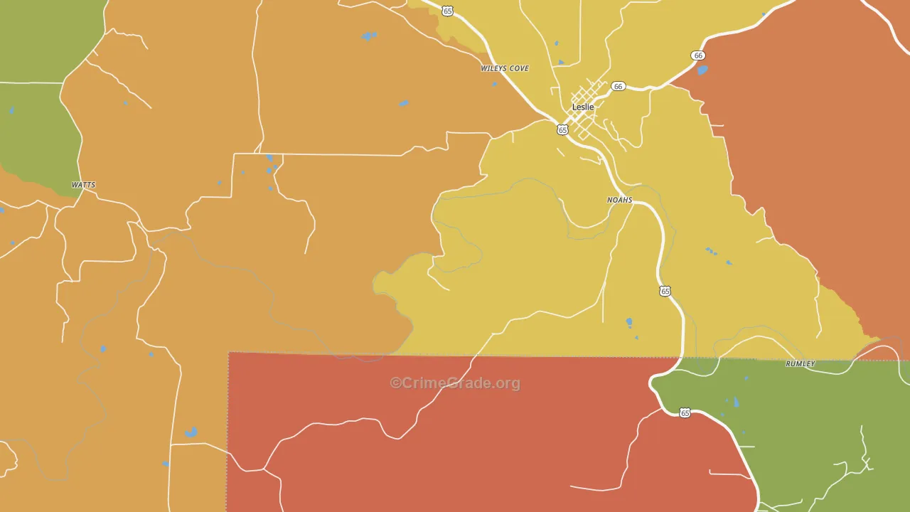 Rumley, AR Map of Murder Rates