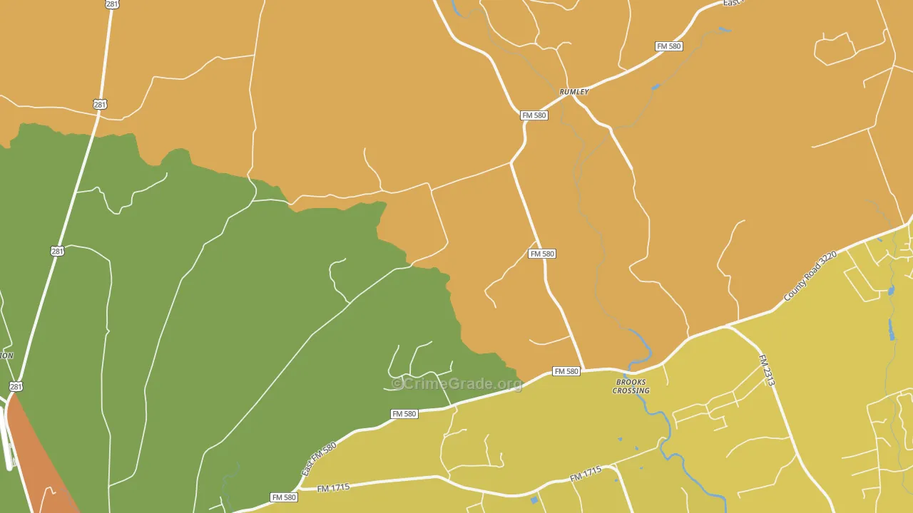 Rumley, TX Map of Murder Rates