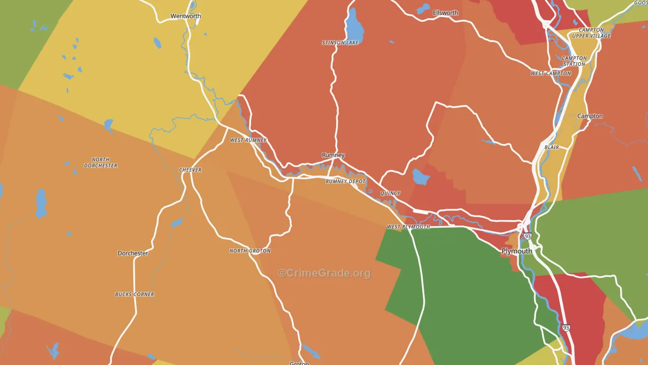 Rumney, NH Map of Murder Rates