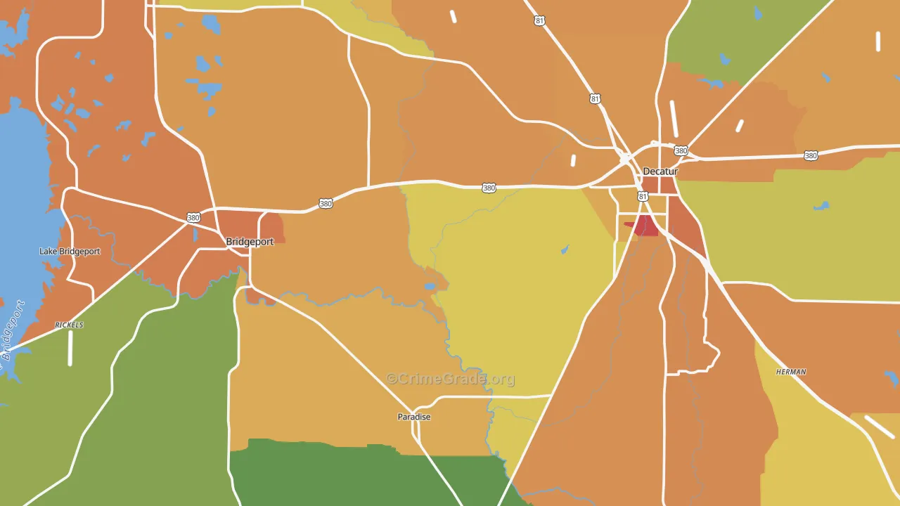 Runaway Bay, TX Map of Murder Rates