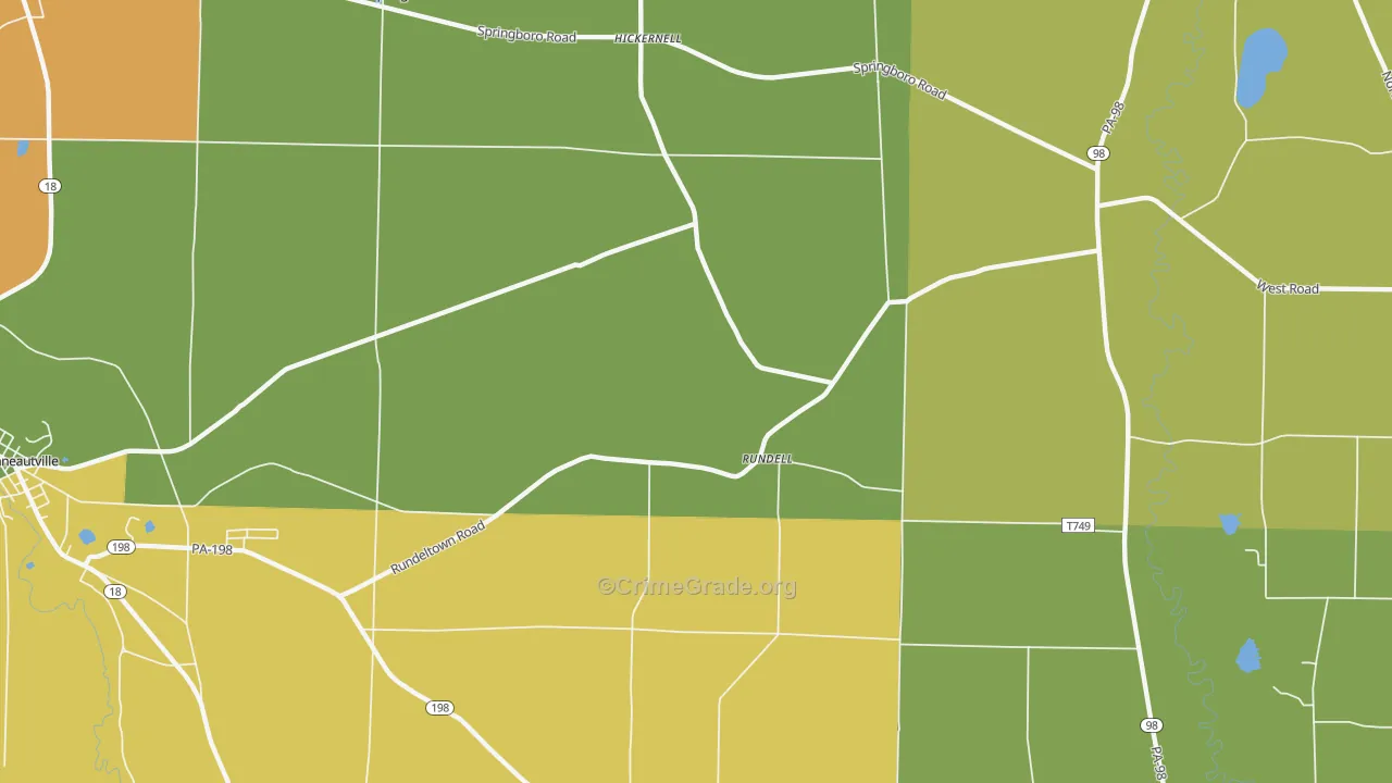 Rundell, PA Map of Murder Rates