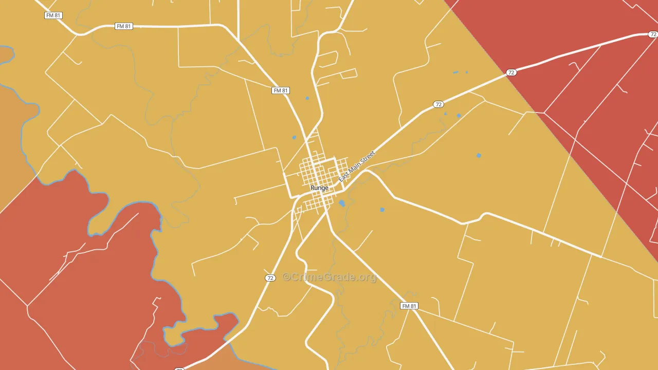 Runge, TX Map of Murder Rates