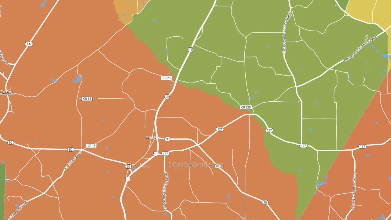 Rupert, GA Map of Murder Rates