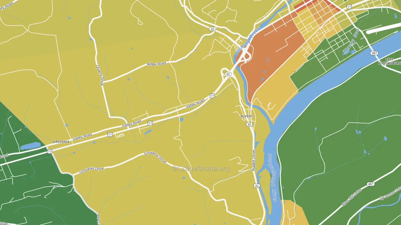Rupert, PA Map of Murder Rates