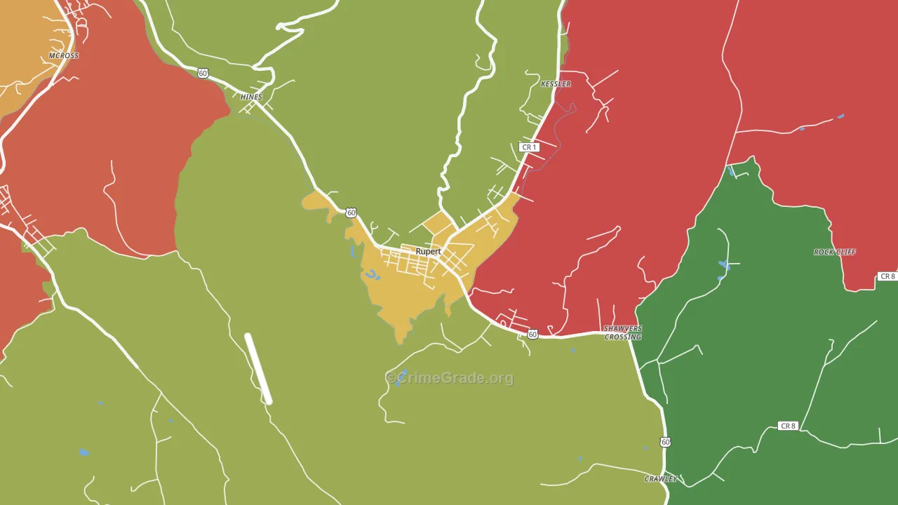 Rupert, WV Map of Murder Rates