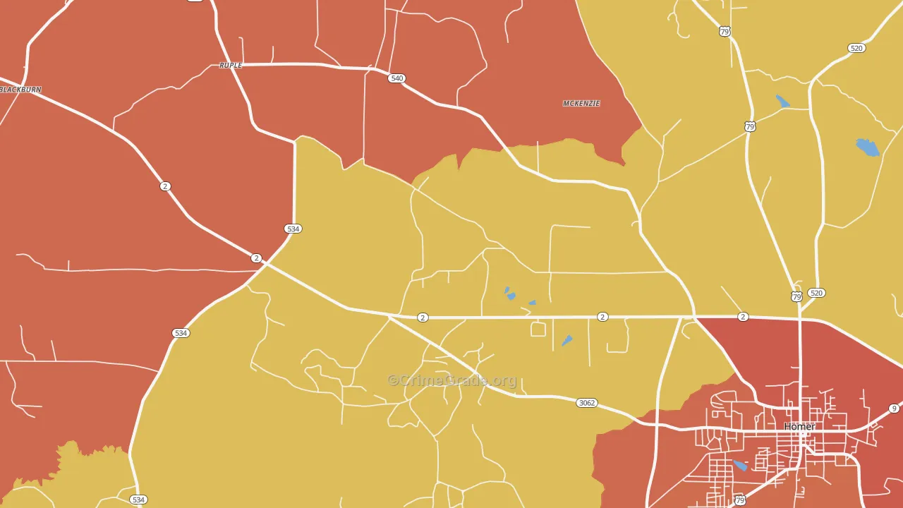 Ruple, LA Map of Murder Rates