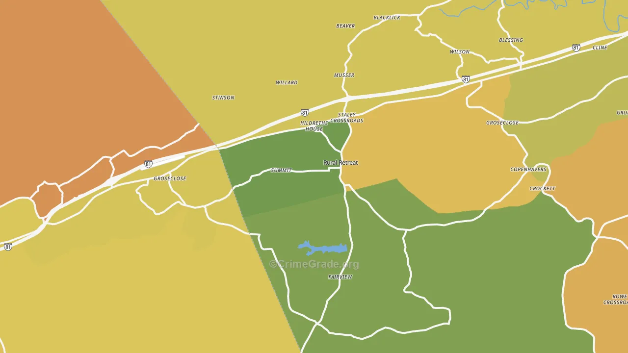 Rural Retreat, VA Map of Murder Rates
