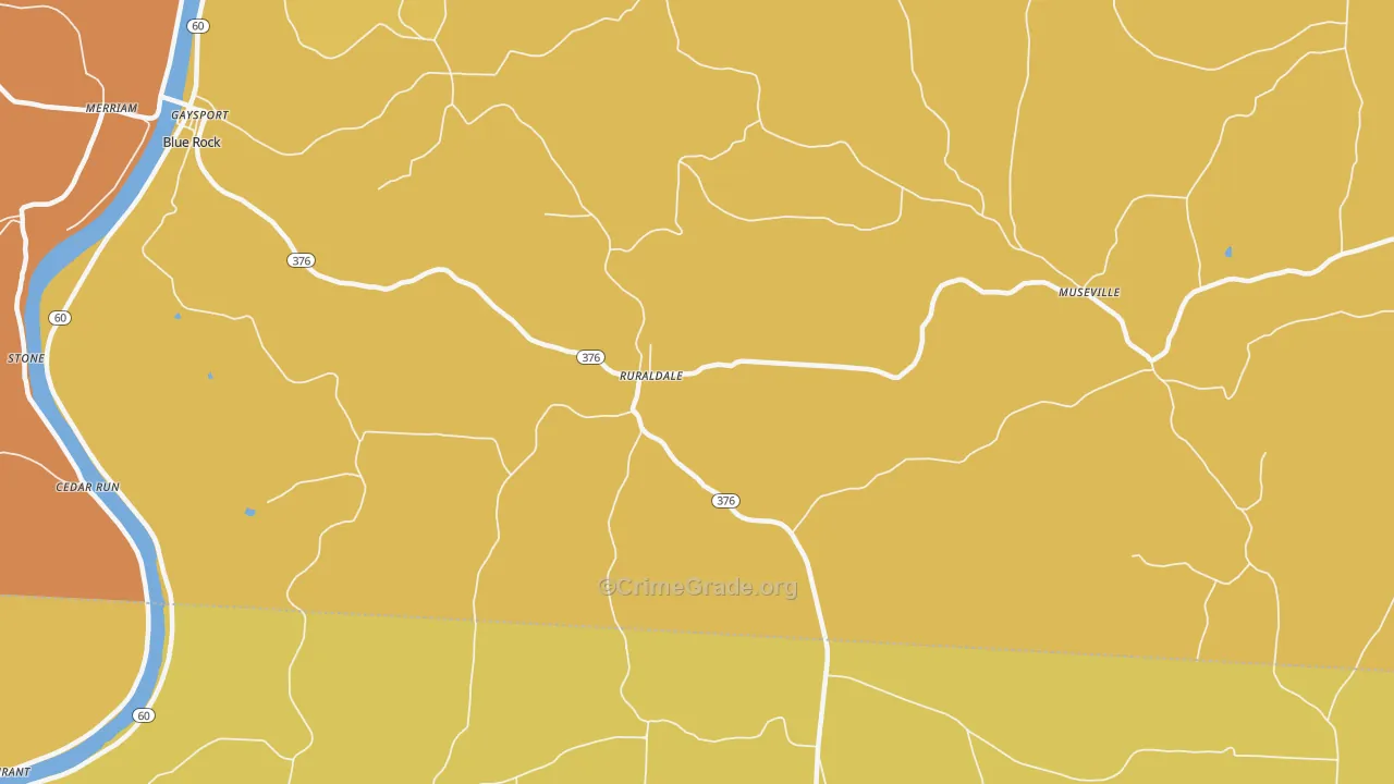 Ruraldale, OH Map of Murder Rates