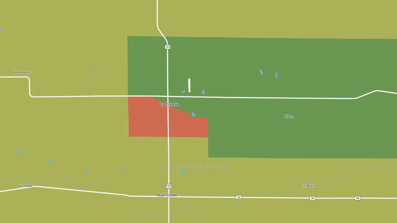 Rush County, KS Map of Murder Rates