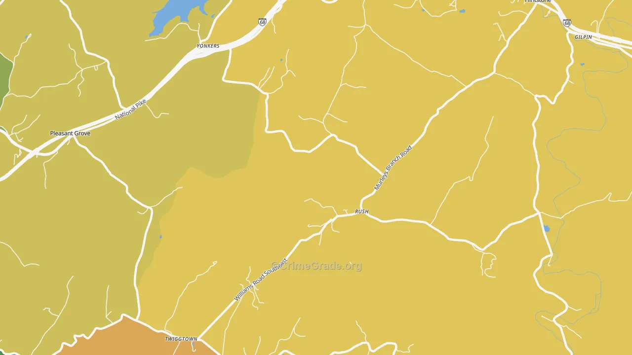 Rush, MD Map of Murder Rates
