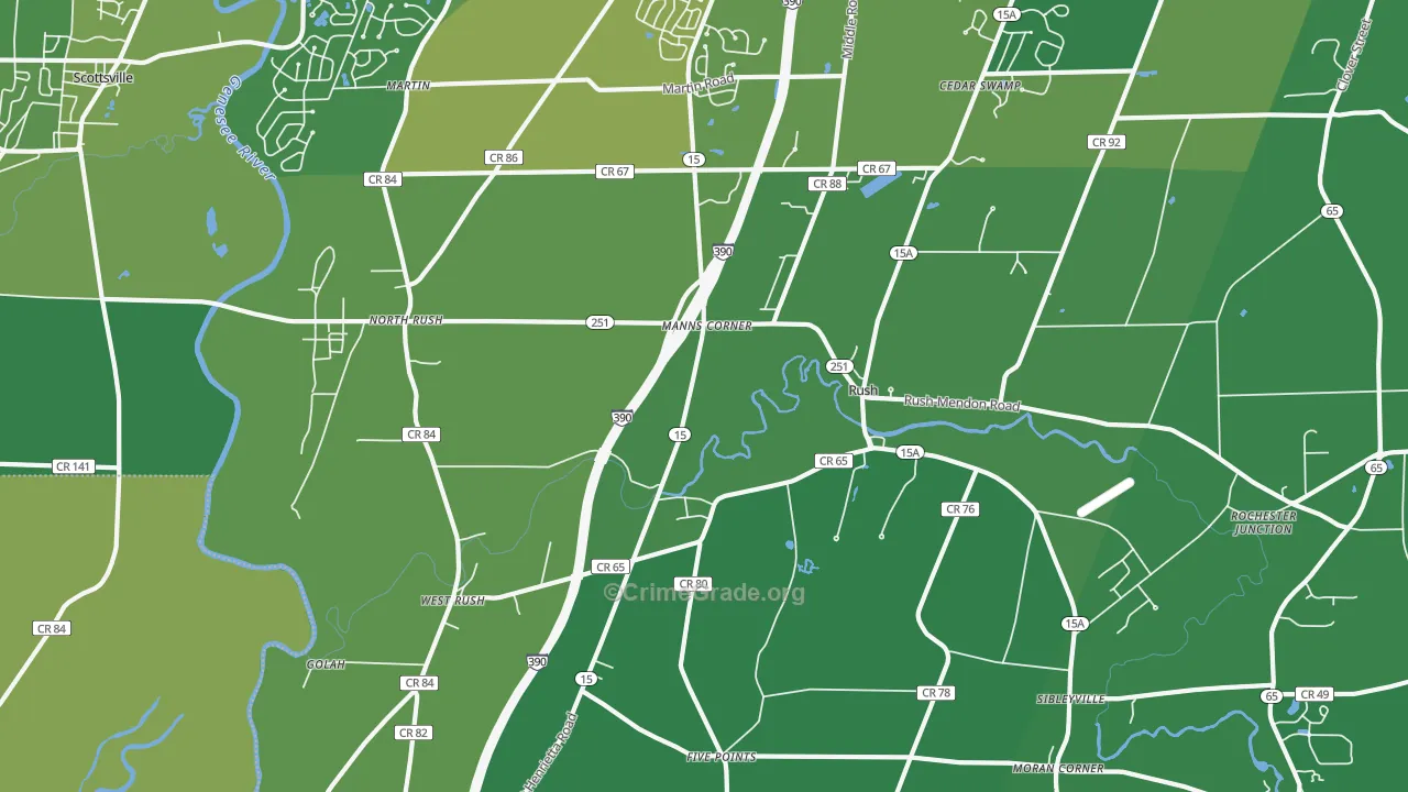 Rush, NY Map of Murder Rates