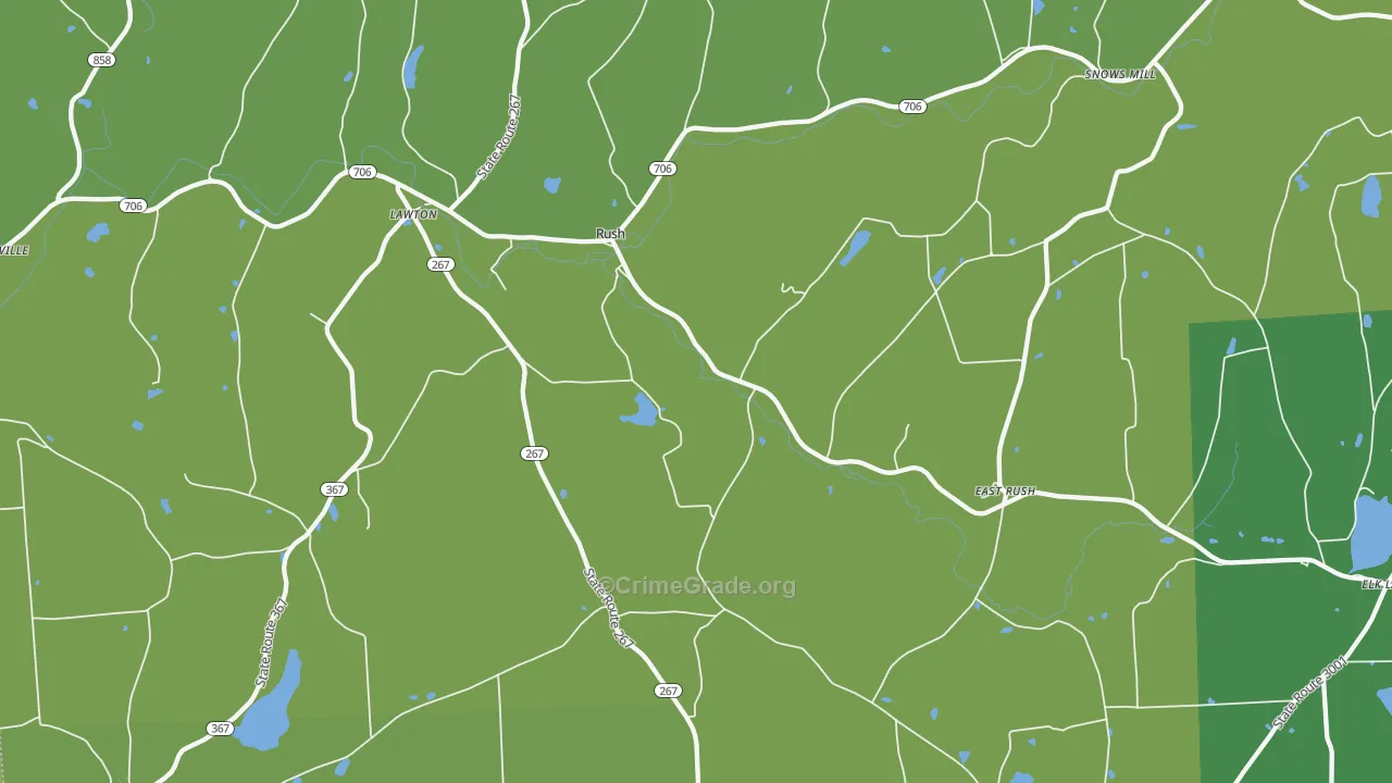 Rush, PA Map of Murder Rates