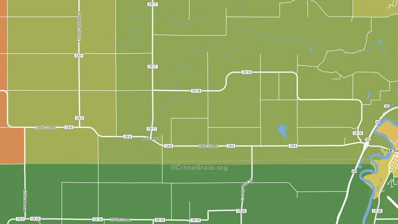 Rush River, MN Map of Murder Rates