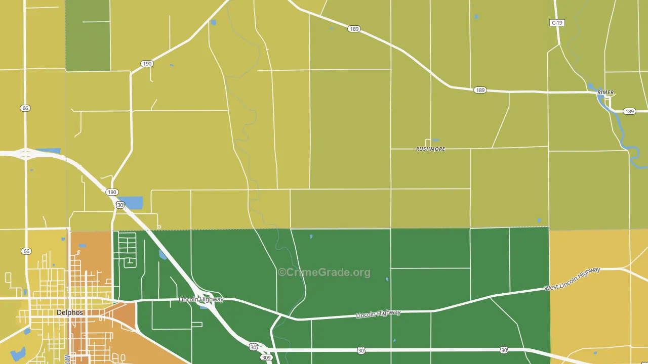 Rushmore, OH Map of Murder Rates