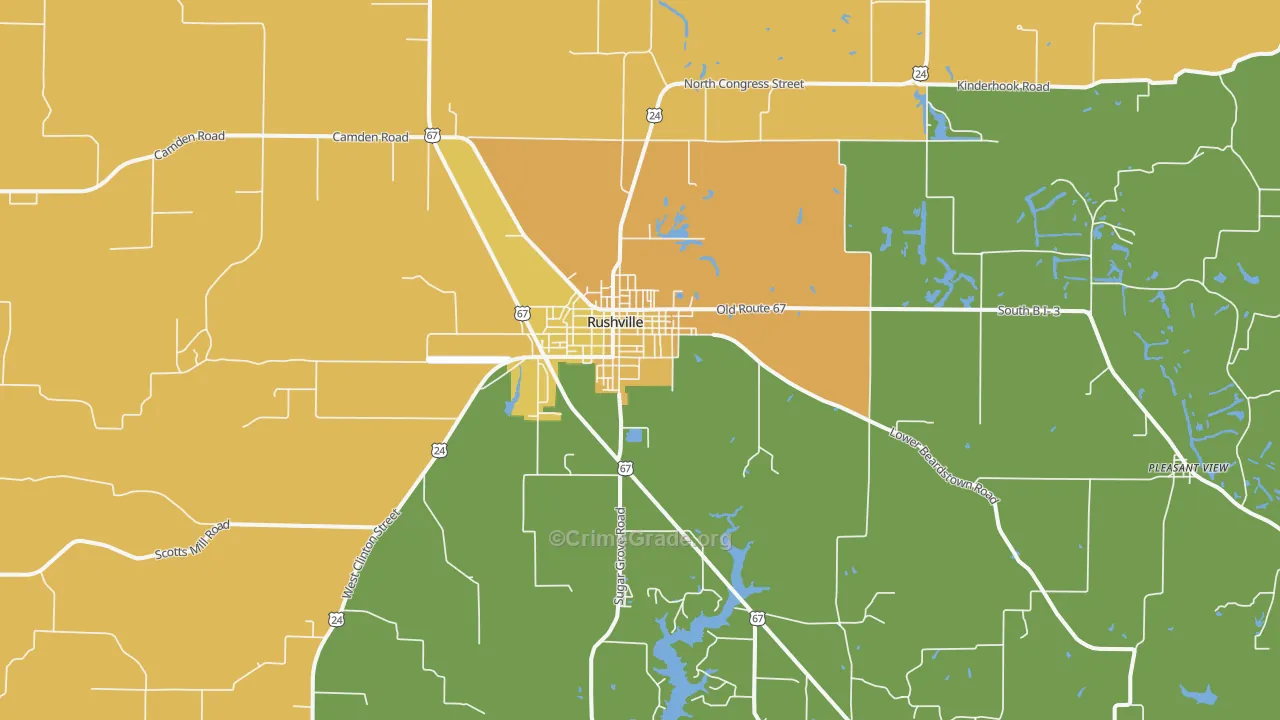 Rushville, IL Map of Murder Rates
