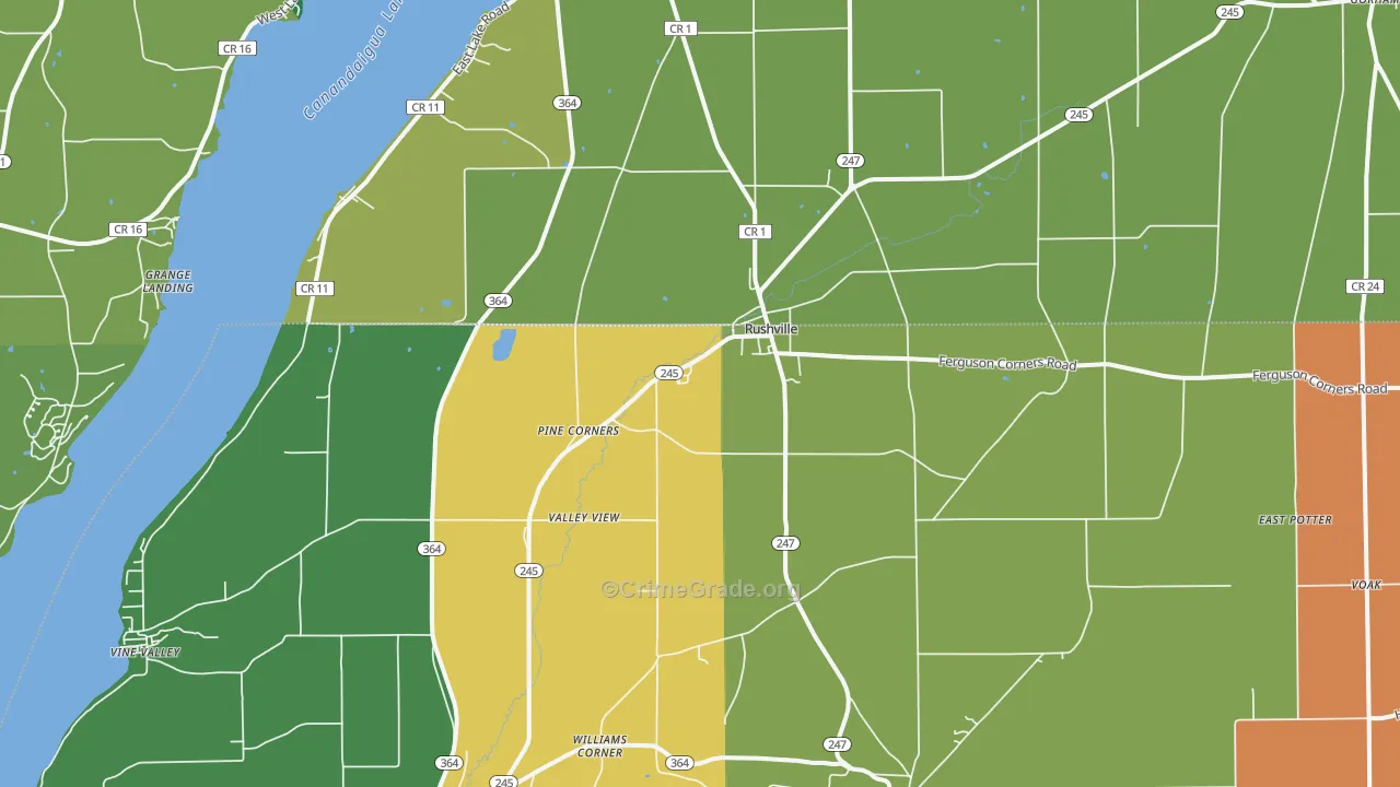 Rushville, NY Map of Murder Rates