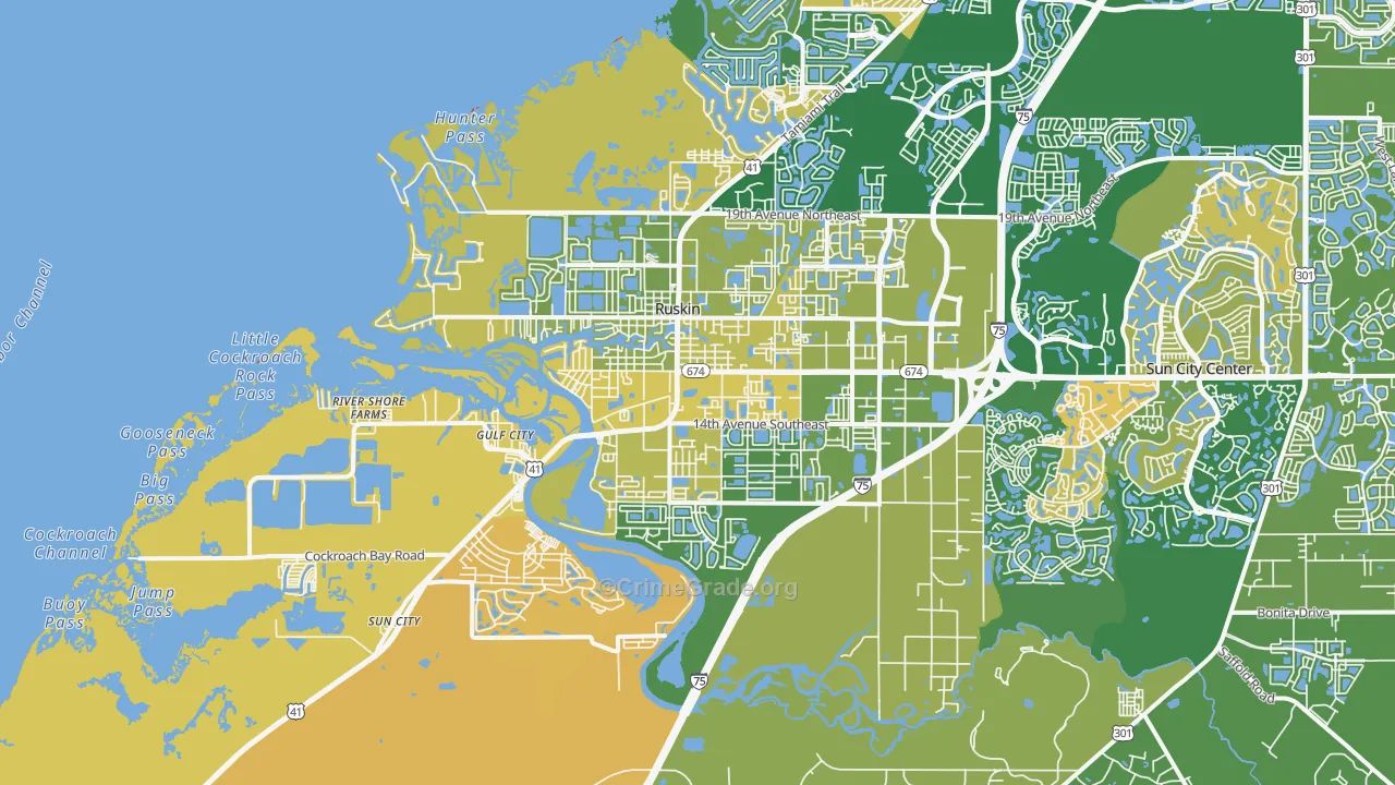 Ruskin, FL Map of Murder Rates