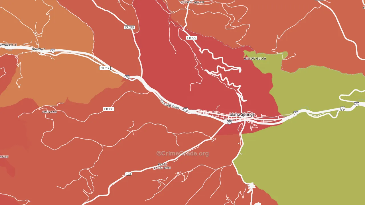 Russell Gulch, CO Map of Murder Rates