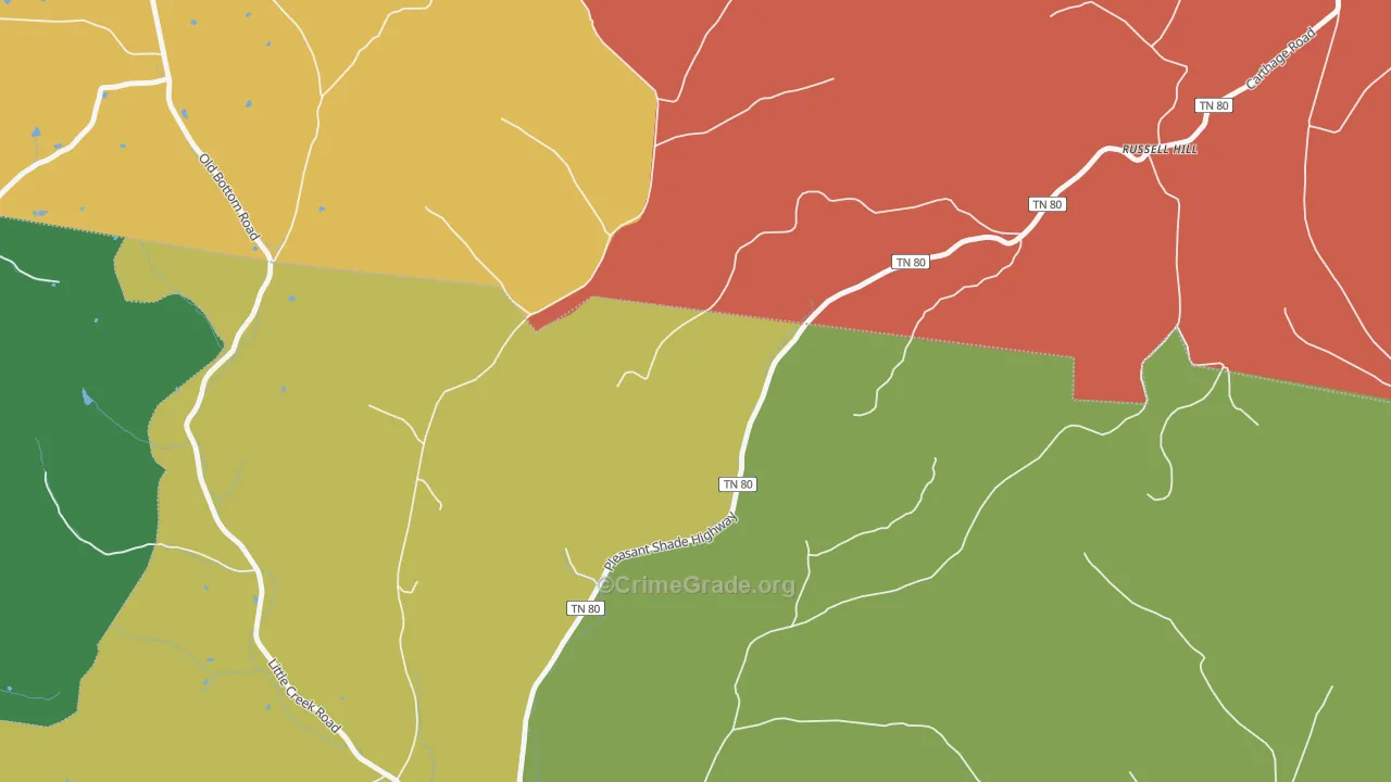 Russell Hill, TN Map of Murder Rates