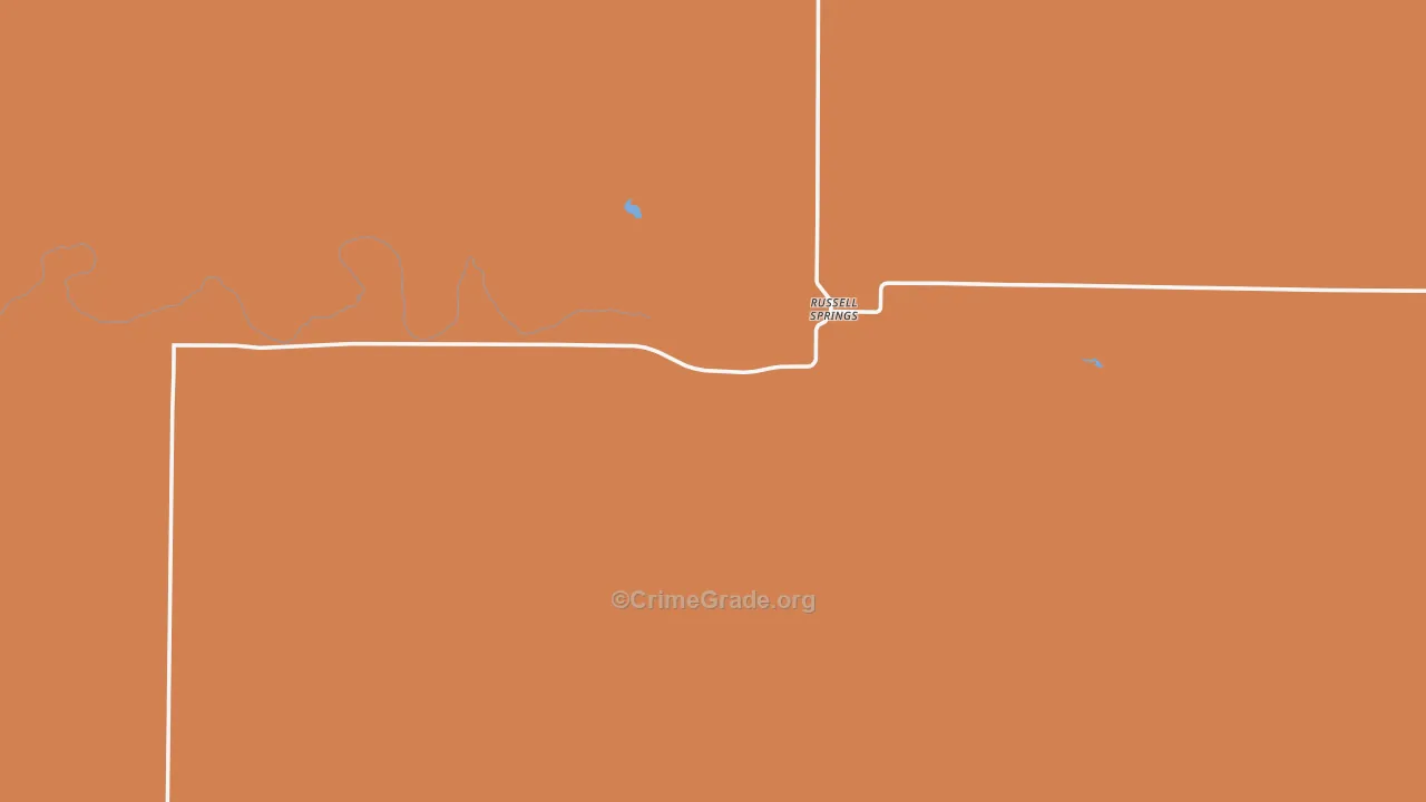 Russell Springs, KS Map of Murder Rates