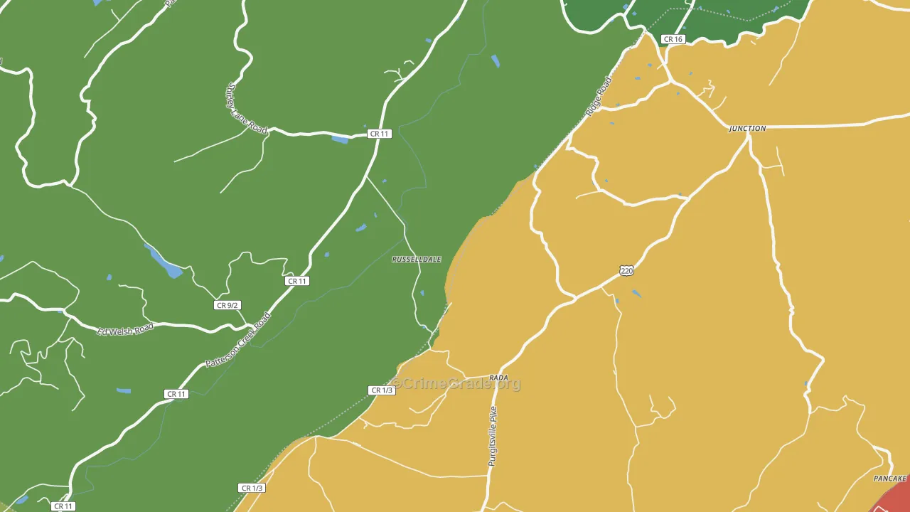 Russelldale, WV Map of Murder Rates