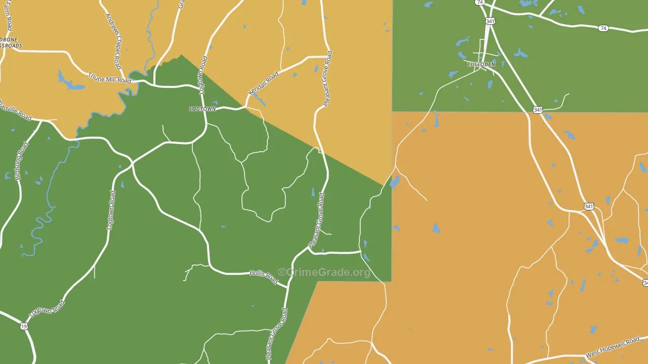 Russellville, GA Map of Murder Rates