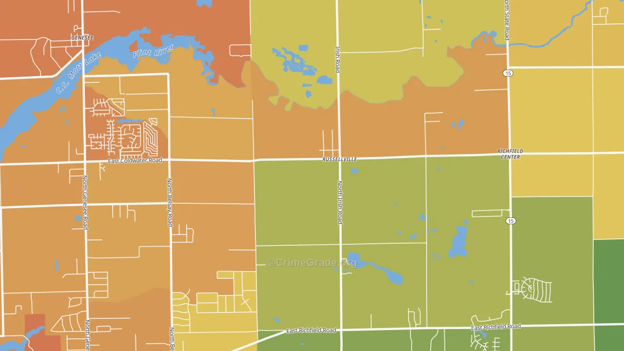 Russellville, MI Map of Murder Rates