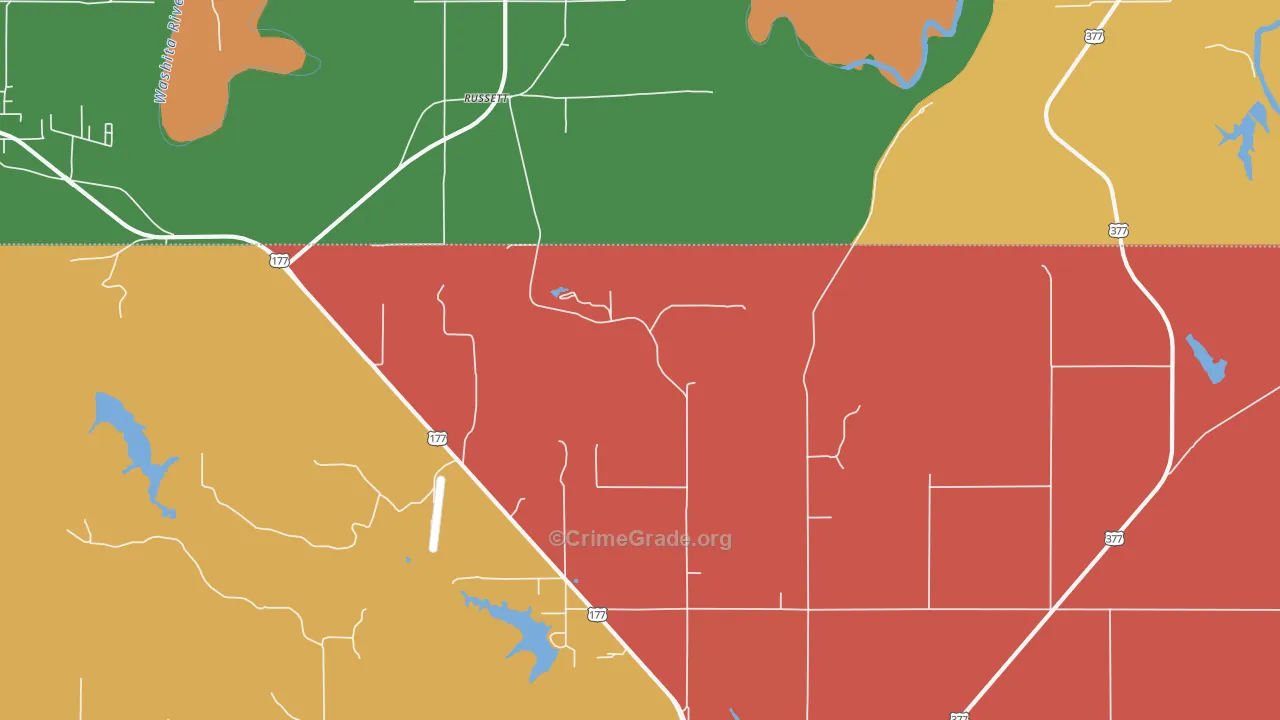Russett, OK Map of Murder Rates