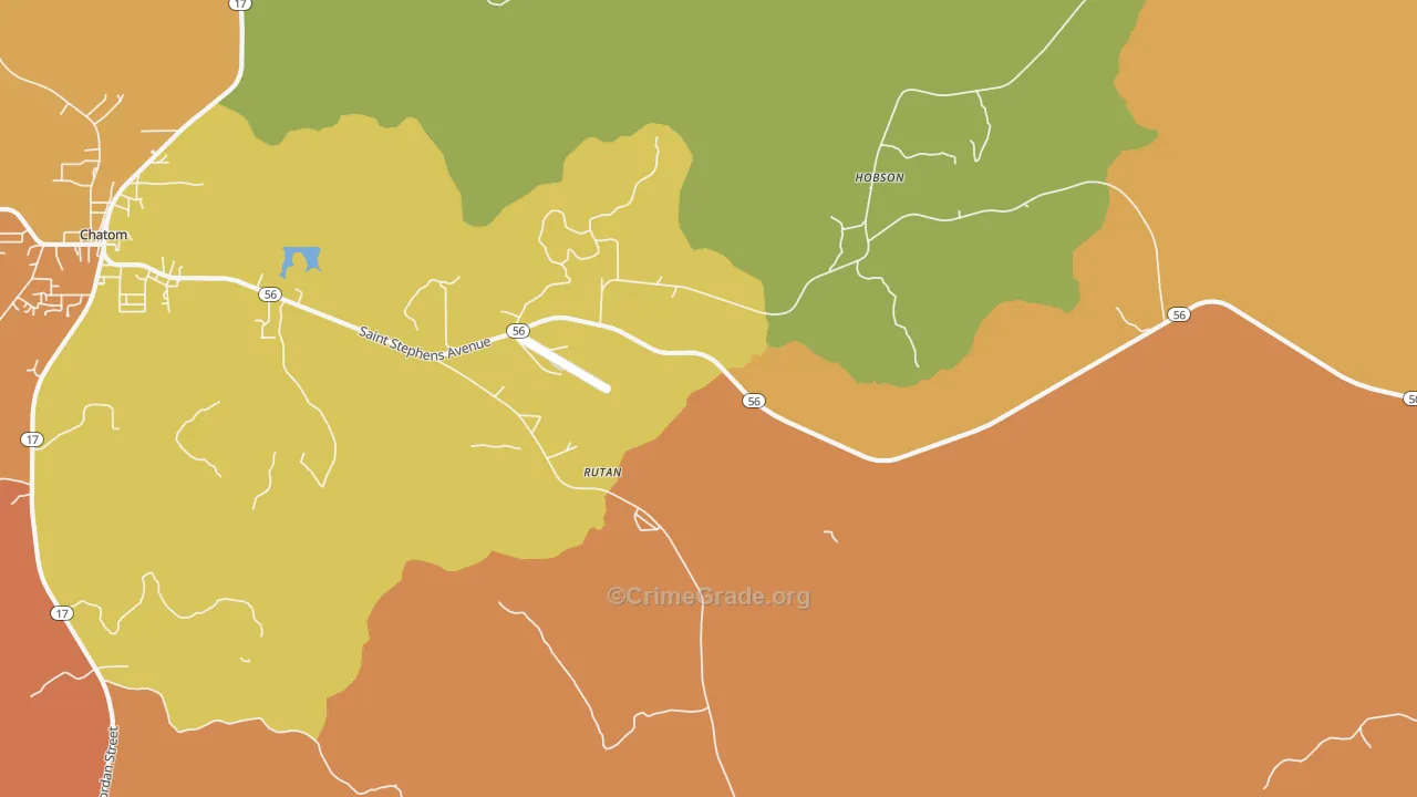 Rutan, AL Map of Murder Rates